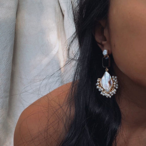 Amaris Baroque Pearl Drop Dangle Earrings