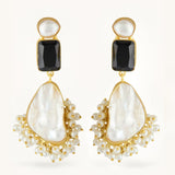 Black Glass Large Pearl Drop earrings