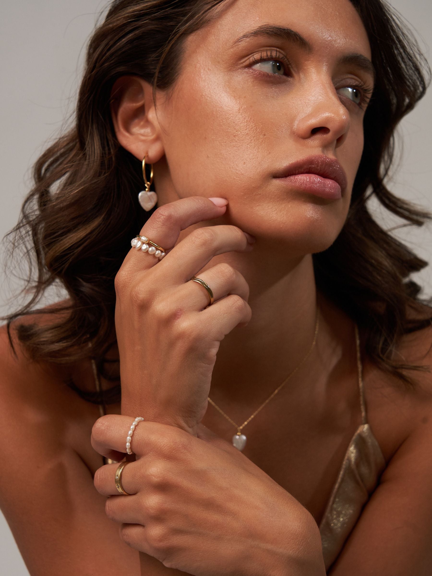 White Baroque Pearl Ring