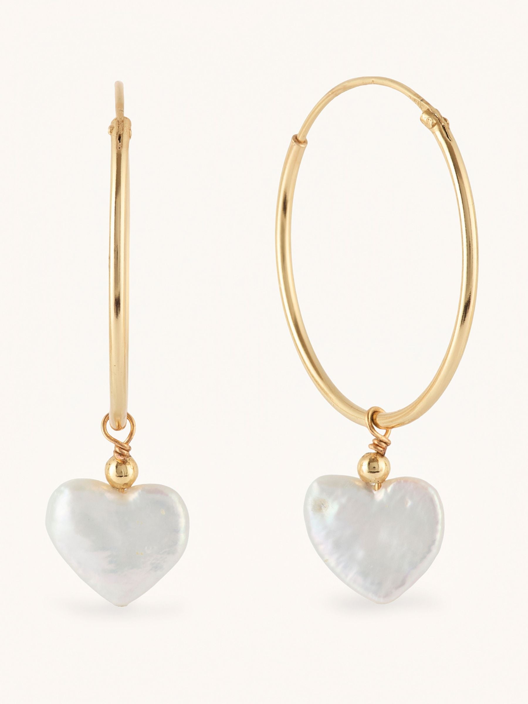 Heart Shape Pearl on a Gold Hoop