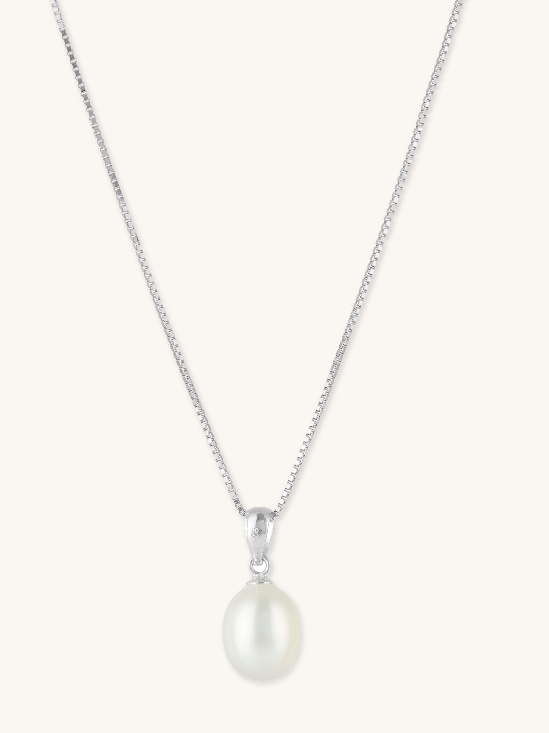 Pendant Adjustable Pearl Silver Necklace