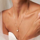 Adjustable Pearl Pendant Necklace