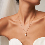 Adjustable Pearl Pendant Necklace