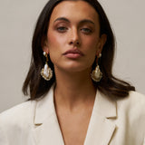 Black Glass Large Pearl Drop earrings