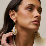 Black Glass Large Pearl Drop earrings
