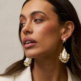 Black Glass Large Pearl Drop earrings