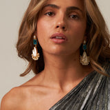Blue Glass Large Pearl Drop earrings