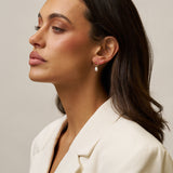 Gold Circle Drop Pearl Earrings