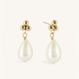 pearl drop earring gold