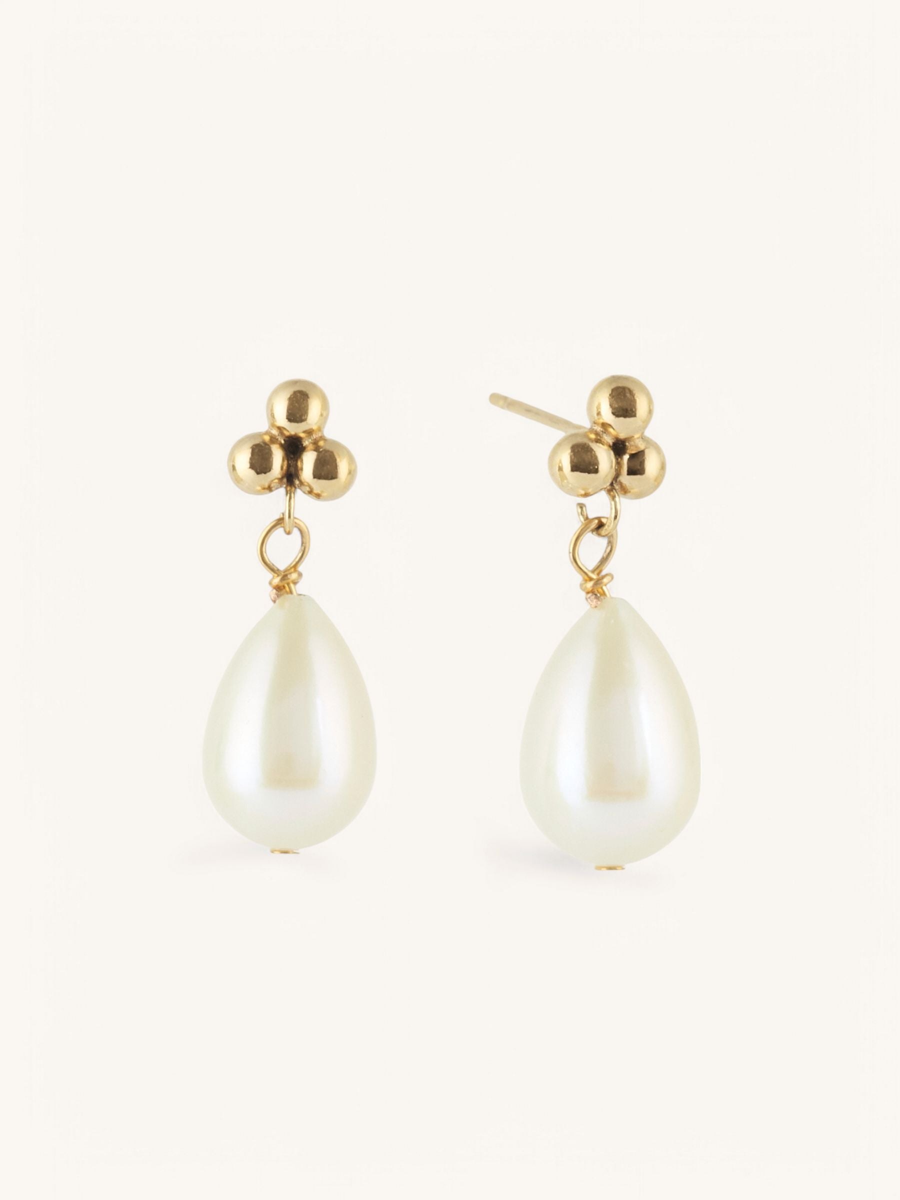 pearl drop earring gold
