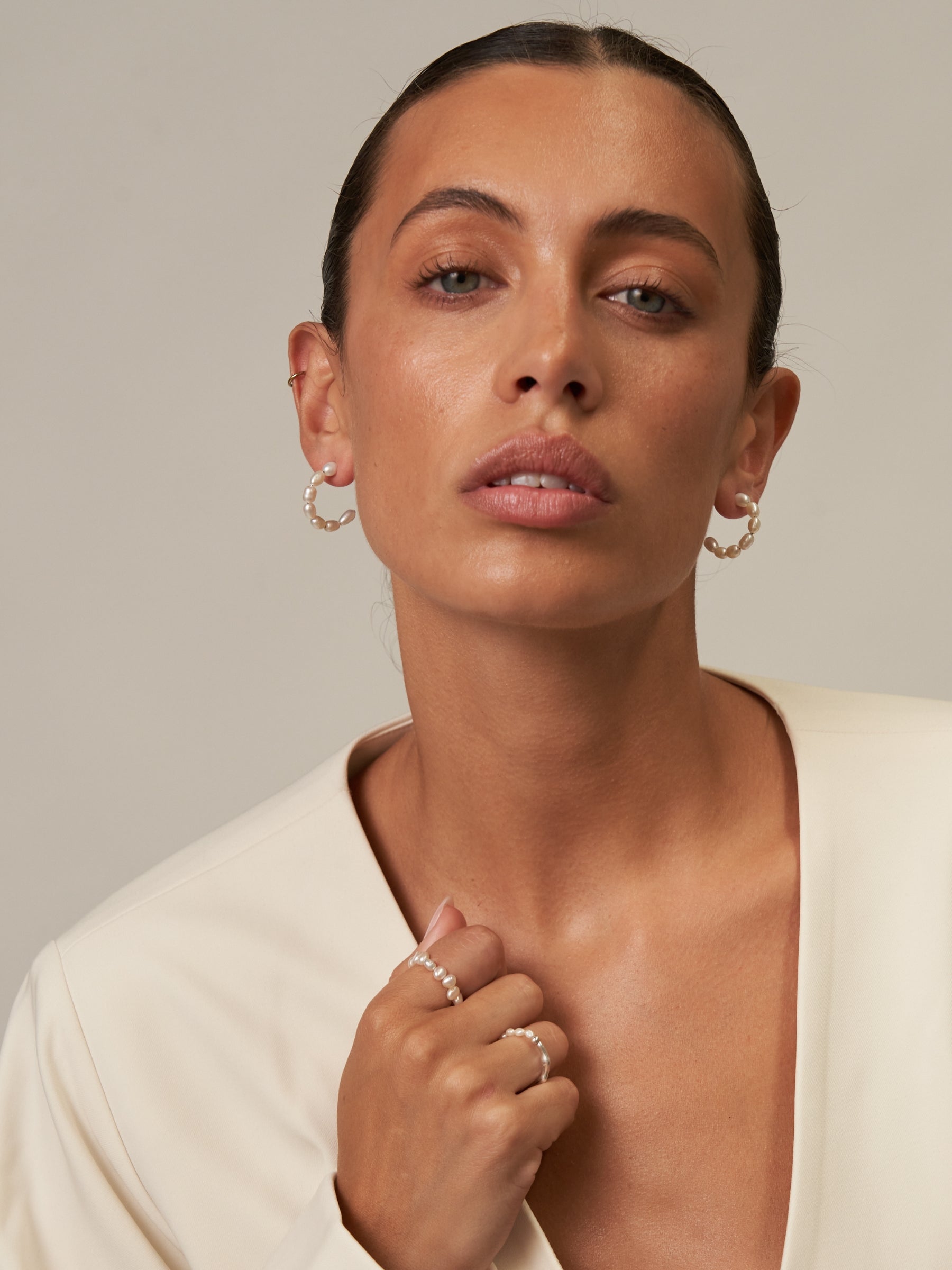 Continual Pearl Hoop Earrings
