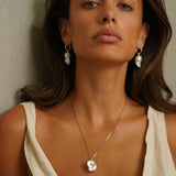 Large Fireball Baroque Pearl Hoop Earrings