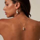 Large Fireball Baroque Pearl Hoop Earrings