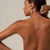 Large Fireball Baroque Pearl Hoop Earrings