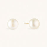 Medium White Pearl Stud Earrings