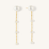 Four Pearl Drop Dangle Earrings
