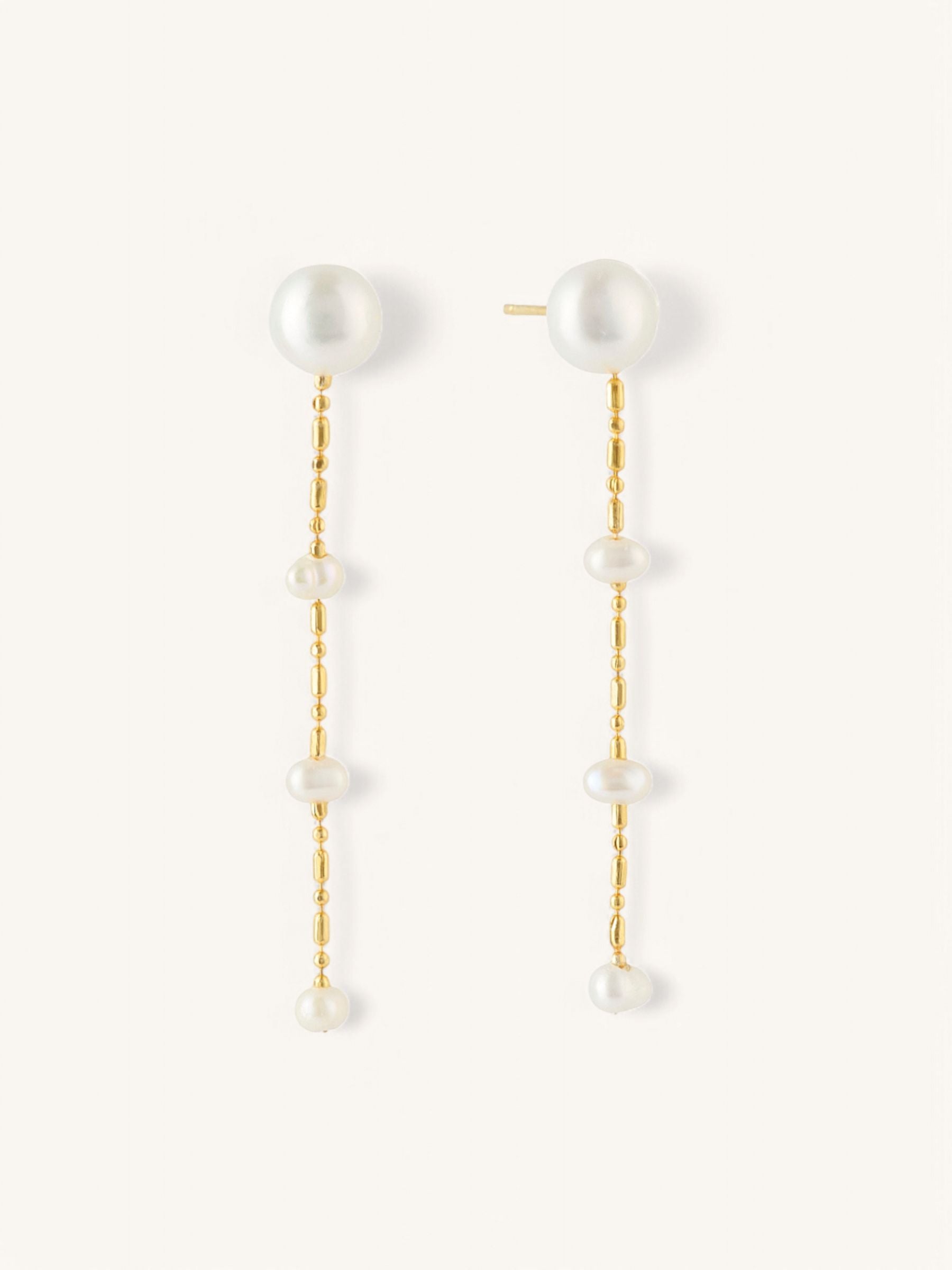 Four Pearl Drop Dangle Earrings