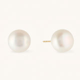 large white pearl stud earrings