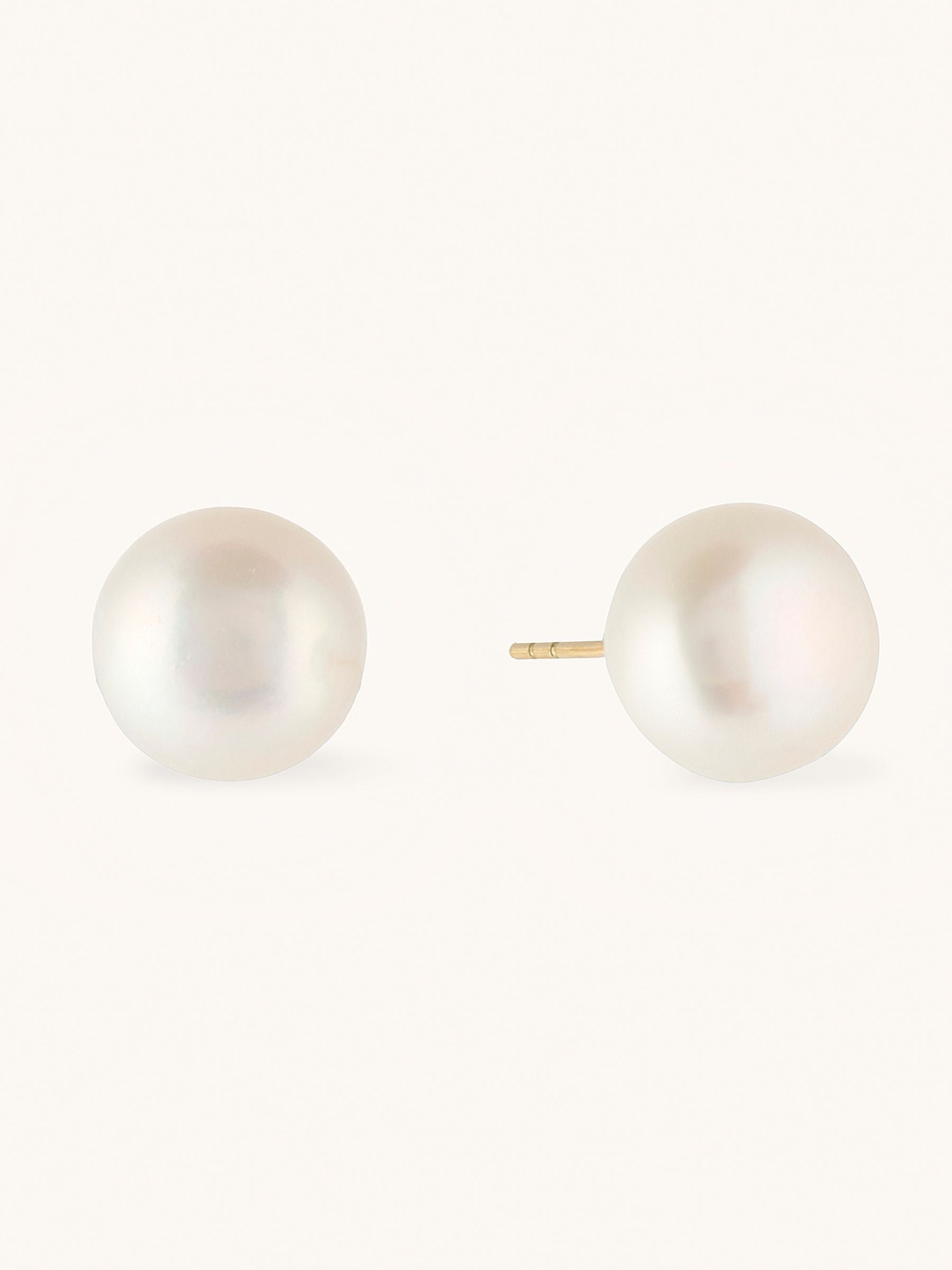large white pearl stud earrings