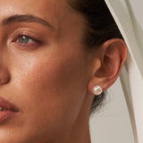 large white pearl stud earrings