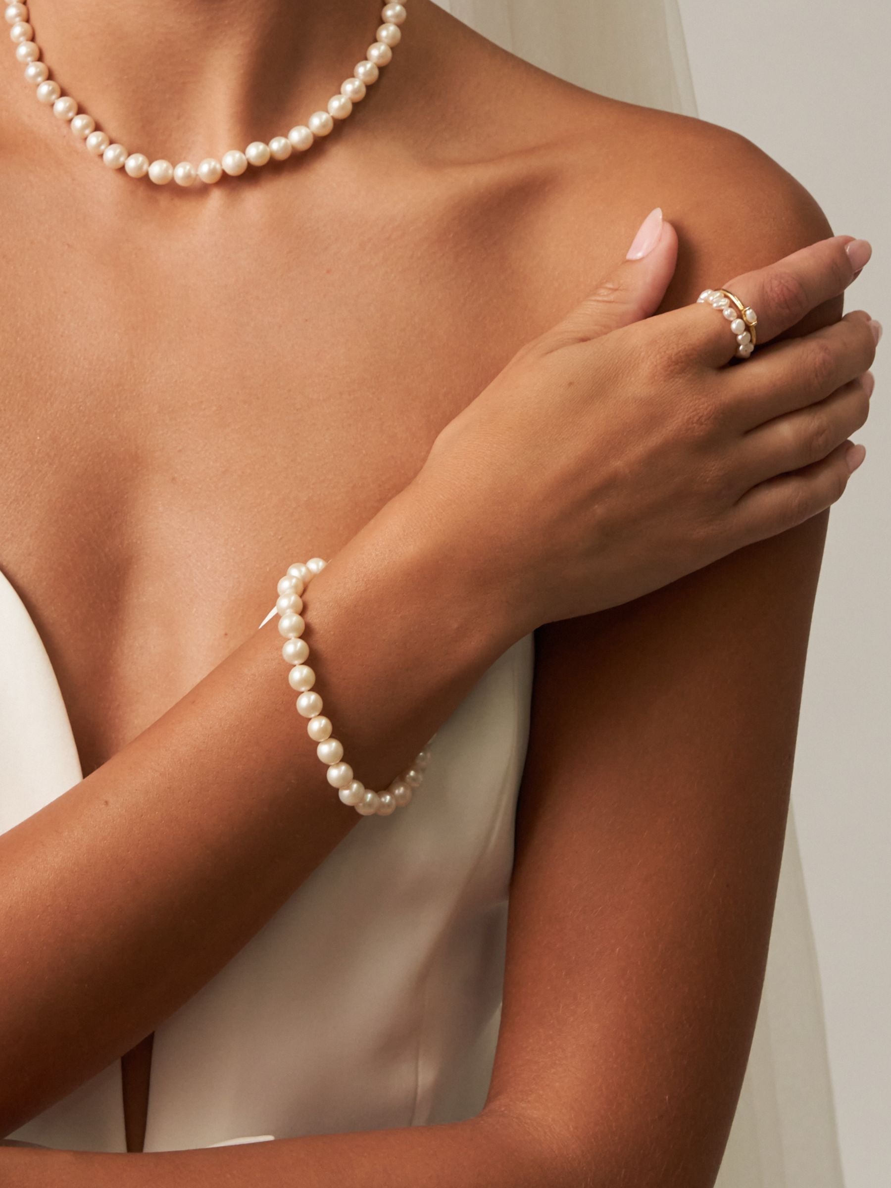 Round Pearl Strand Bracelet
