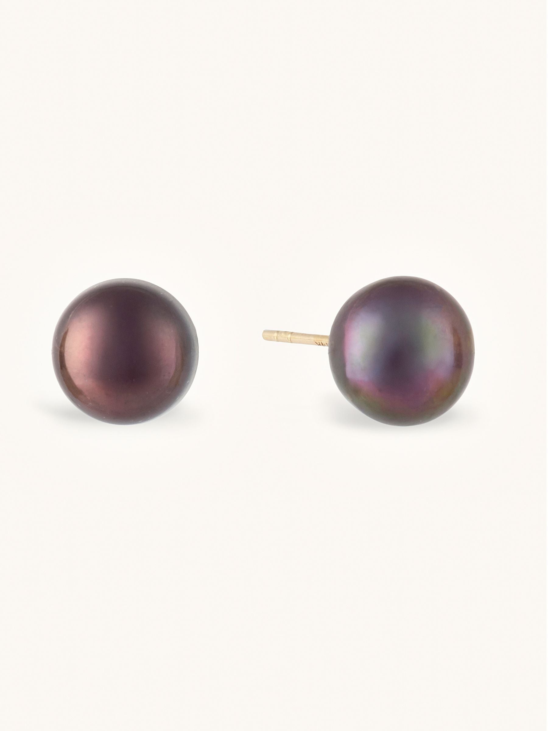 Medium Black Pearl Studs