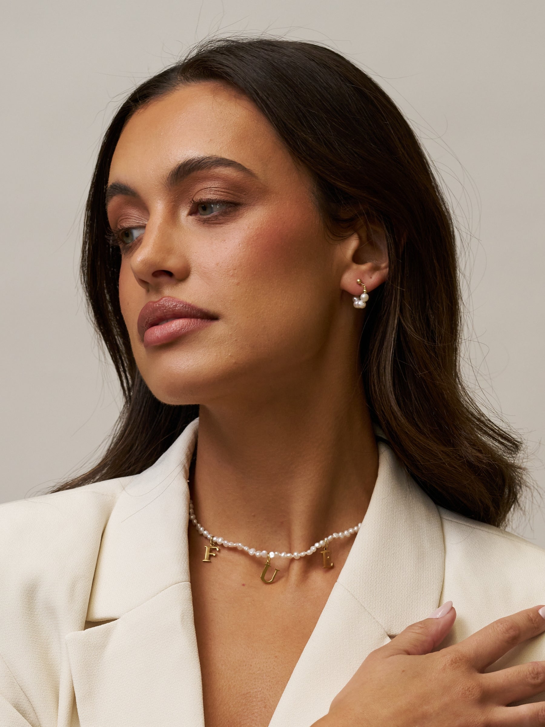 Four Pearl Cluster Hoops