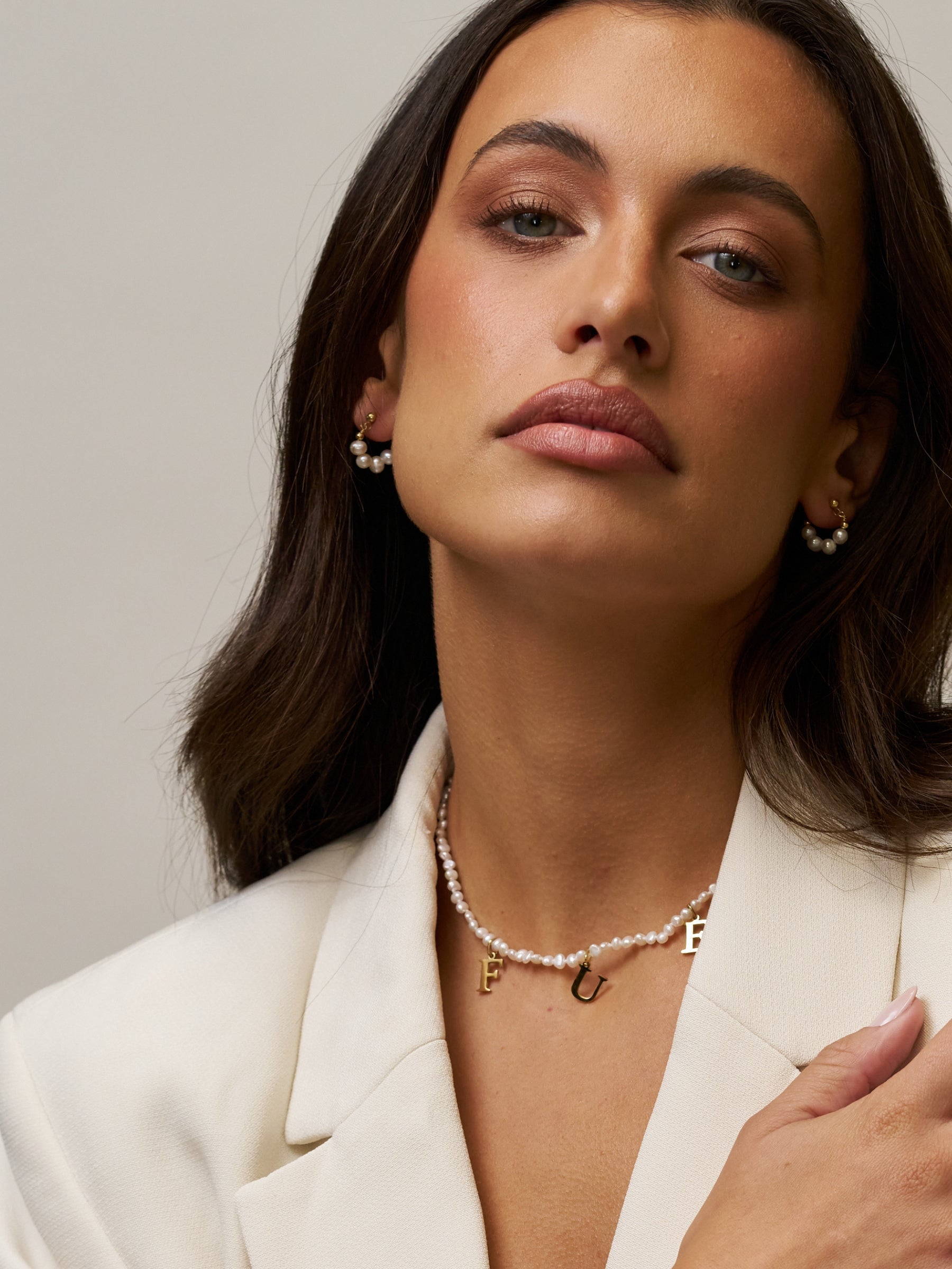 Four Pearl Cluster Hoops