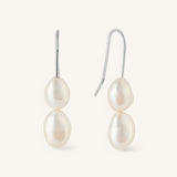 Two Pearl dangle drop earrings
