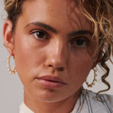 Large Gold Pearl Hoop Earrings