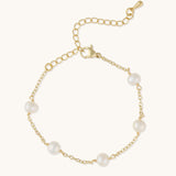Five Pearl Gold Bracelet