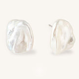 Large Baroque Pearl Stud Earrings