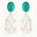 Large Pearl Jade dangle earrings