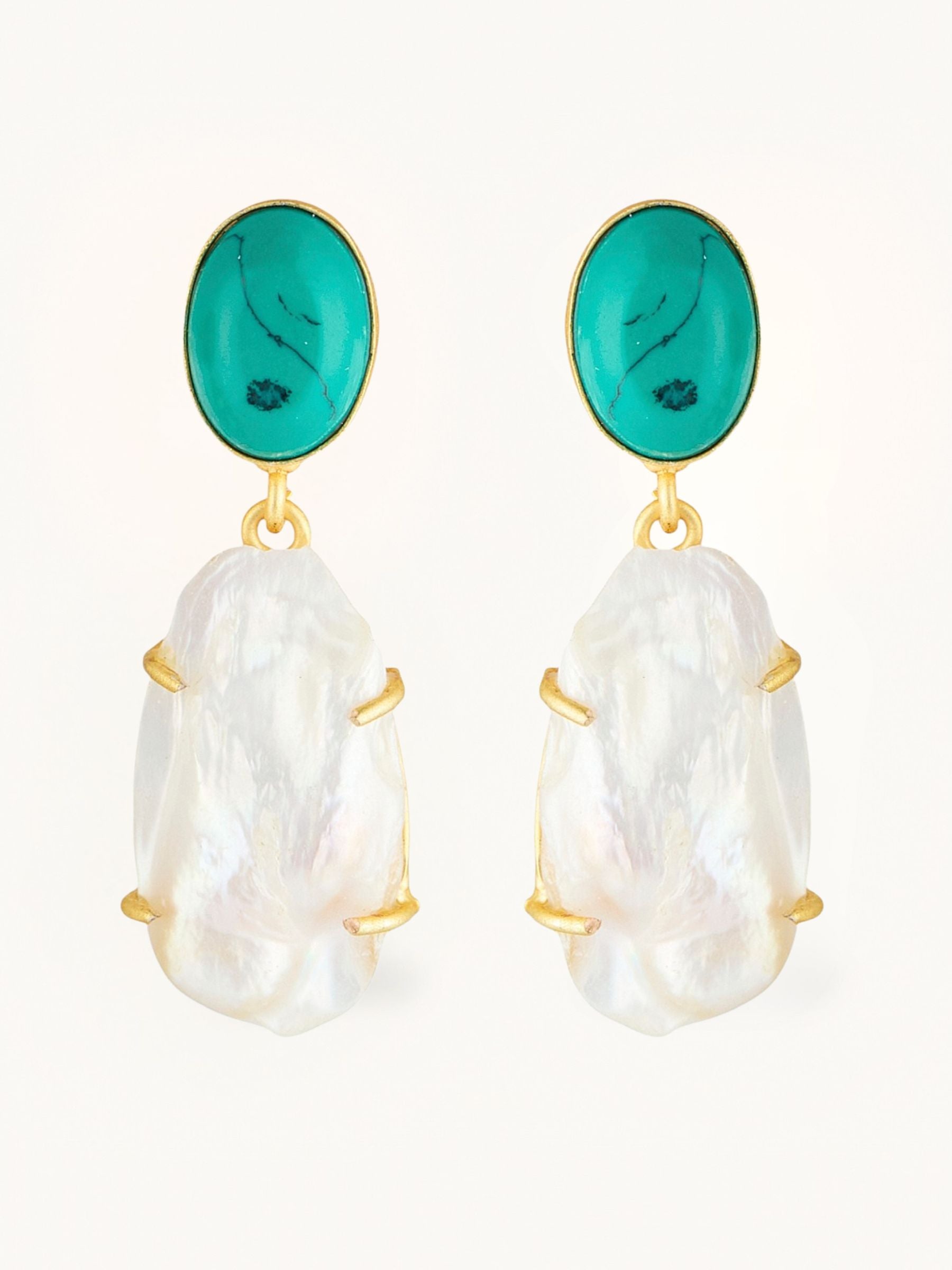 Large Pearl Jade dangle earrings