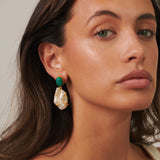 Jadie Large Pearl Jade dangle earrings
