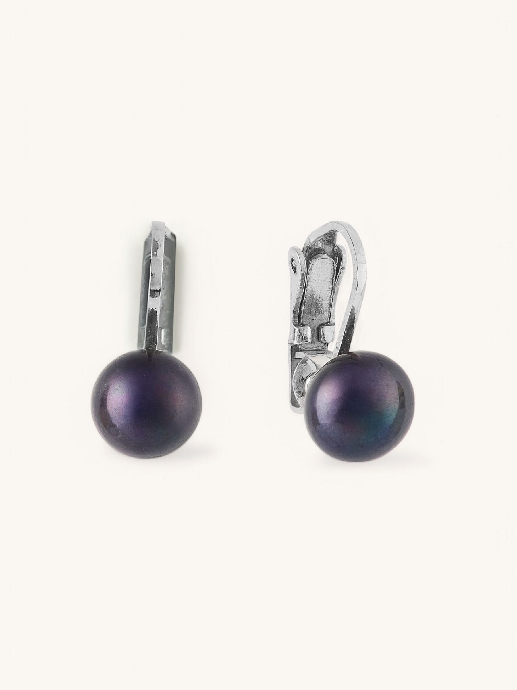Black Pearl Clip On Earrings