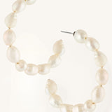Large Pearl Hoop Earrings