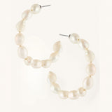 Large Baroque Pearl Hoop Earrings