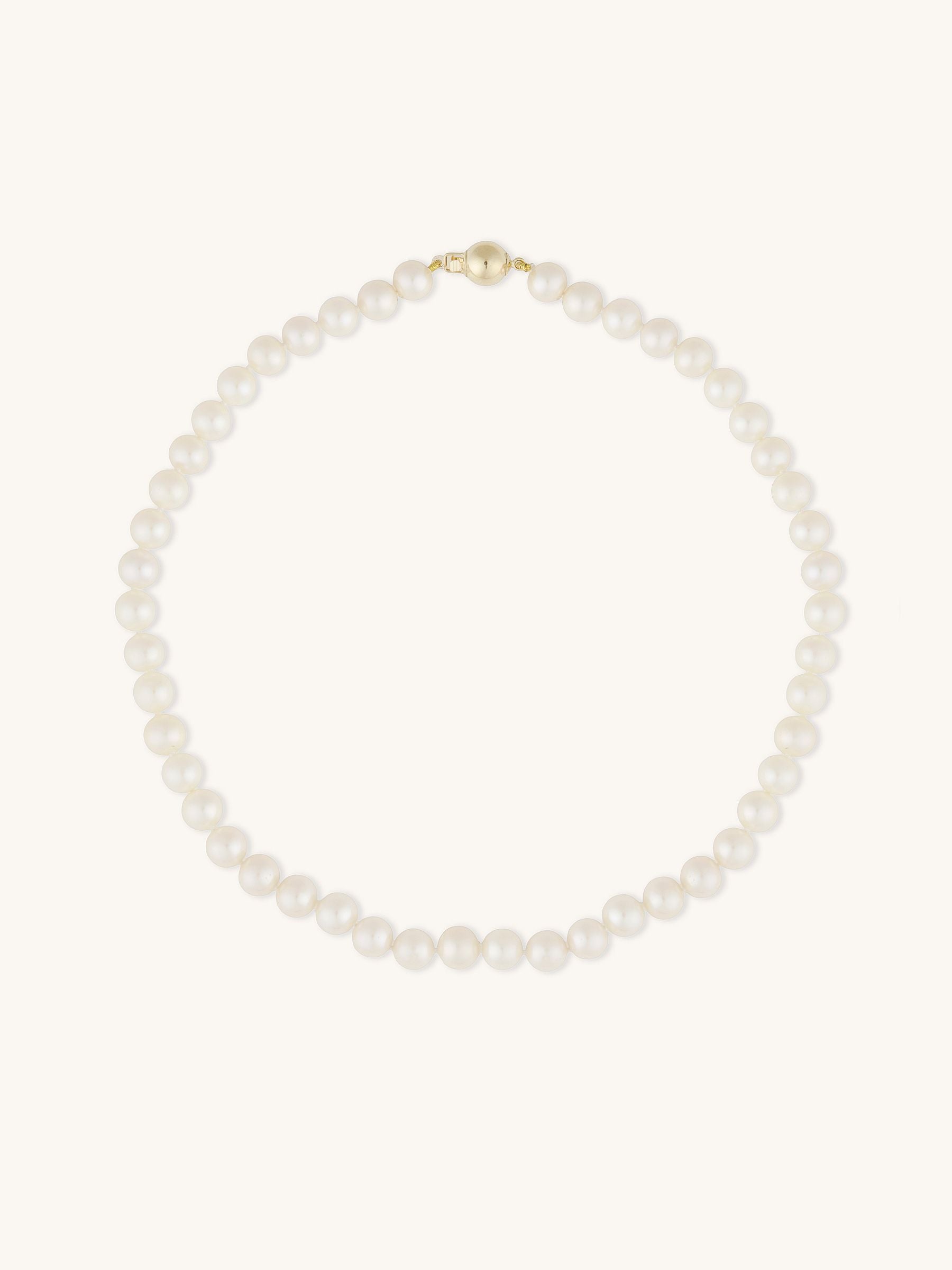 Round Pearl Strand Choker Necklace