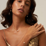 Single Pearl Choker Necklace in Gold