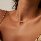 Single Pearl Choker Necklace in Gold