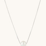 Single Pearl Choker Necklace in Silver