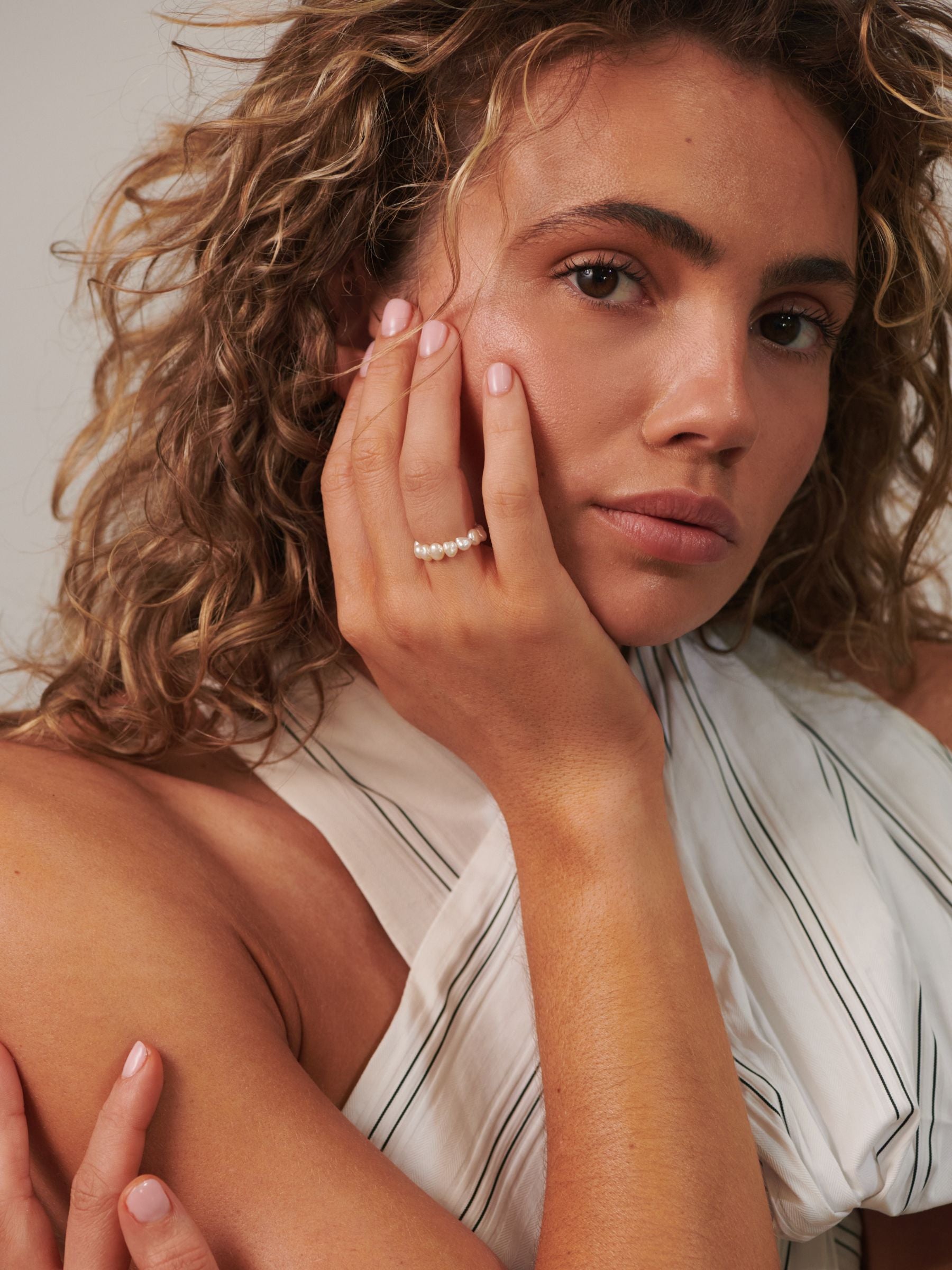 White Baroque Pearl Ring