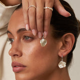 Baroque Pearl Drop Hoop Earrings