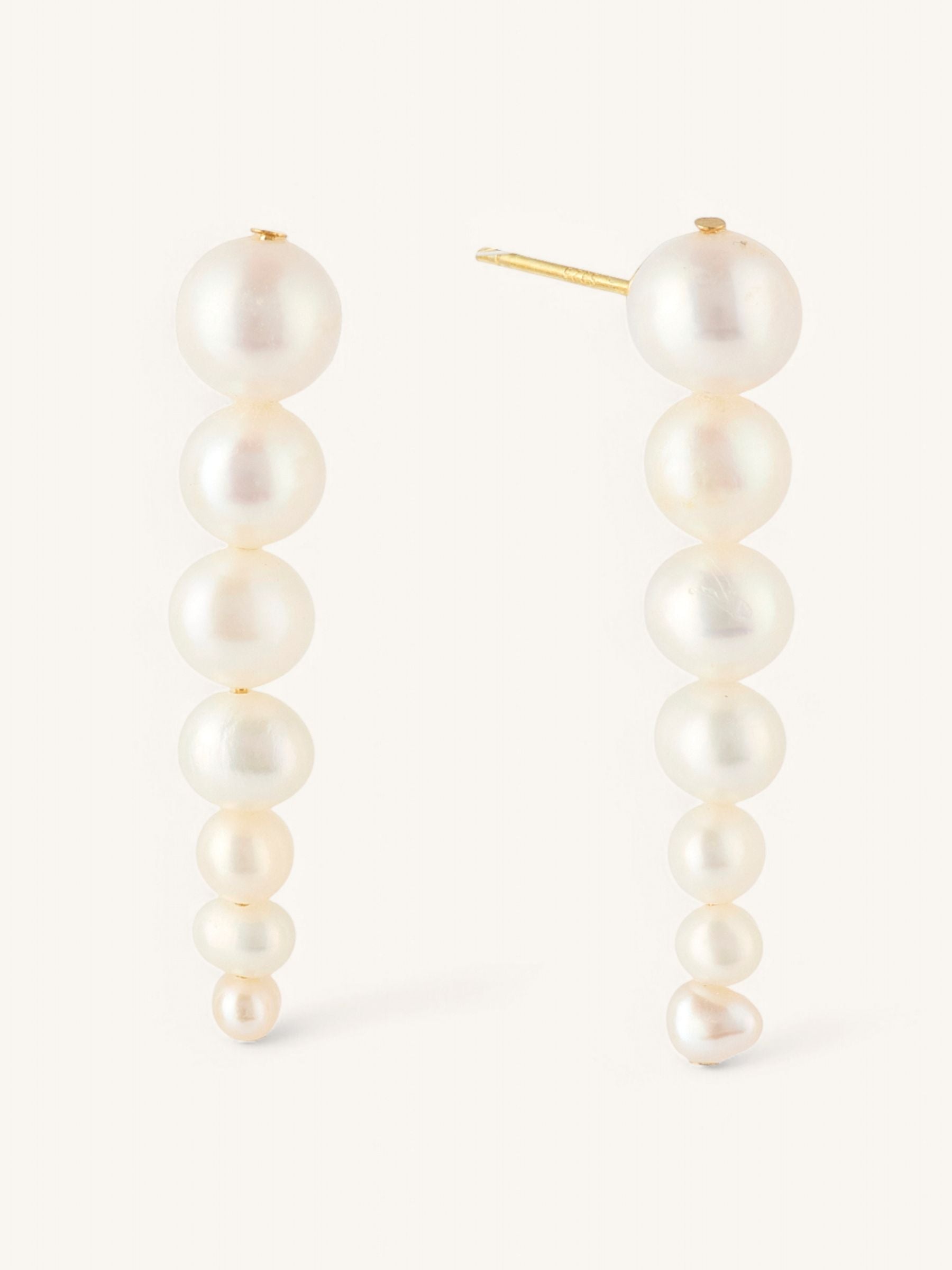 Seven White Pearl Drop Earrings
