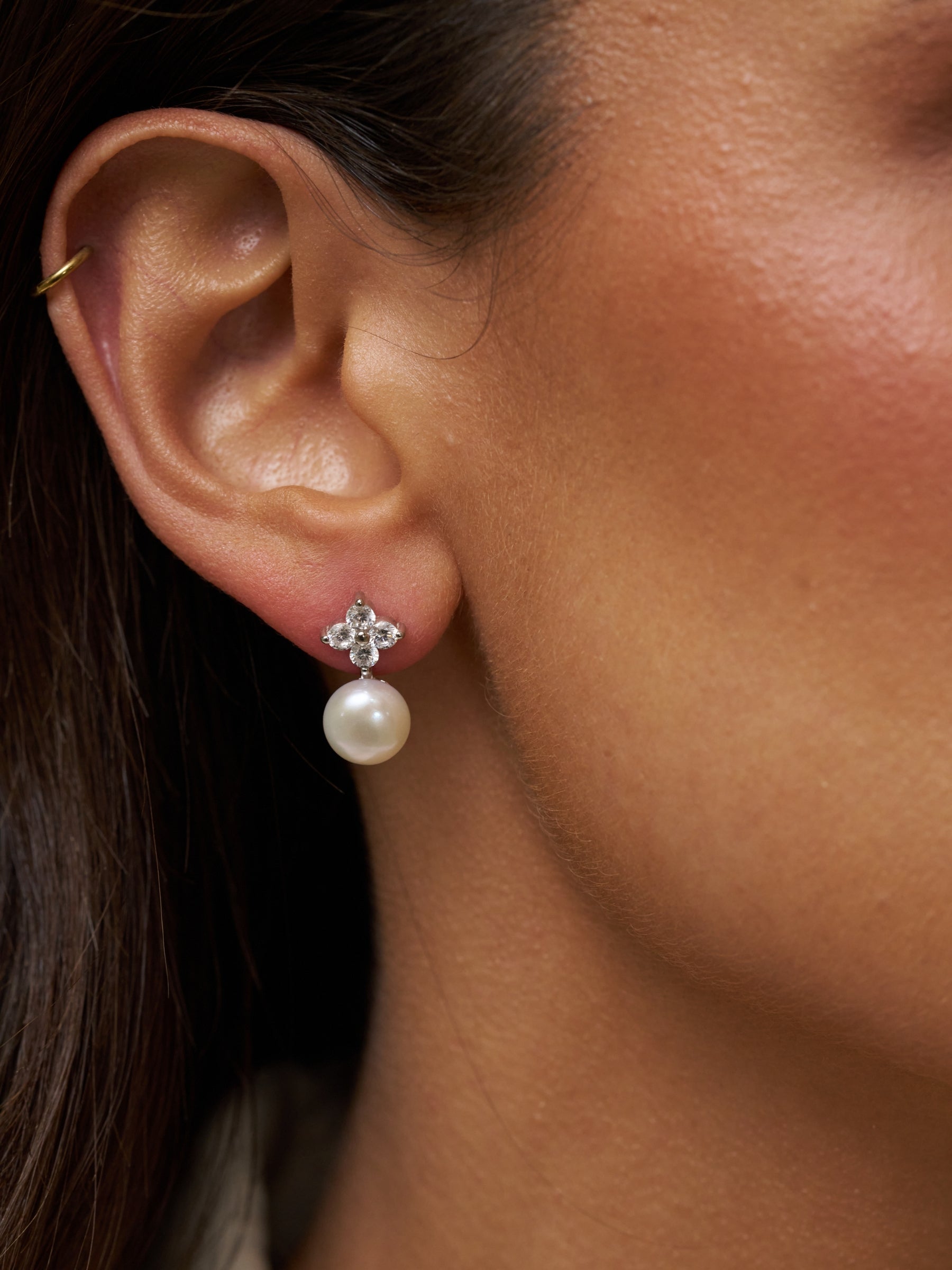 Crystal Pearl Drop Earrings