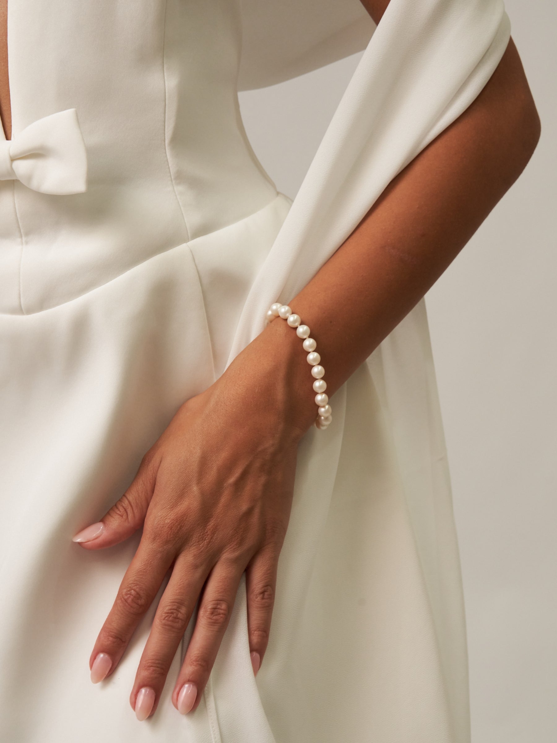 Pearl Strand Bracelet Silver