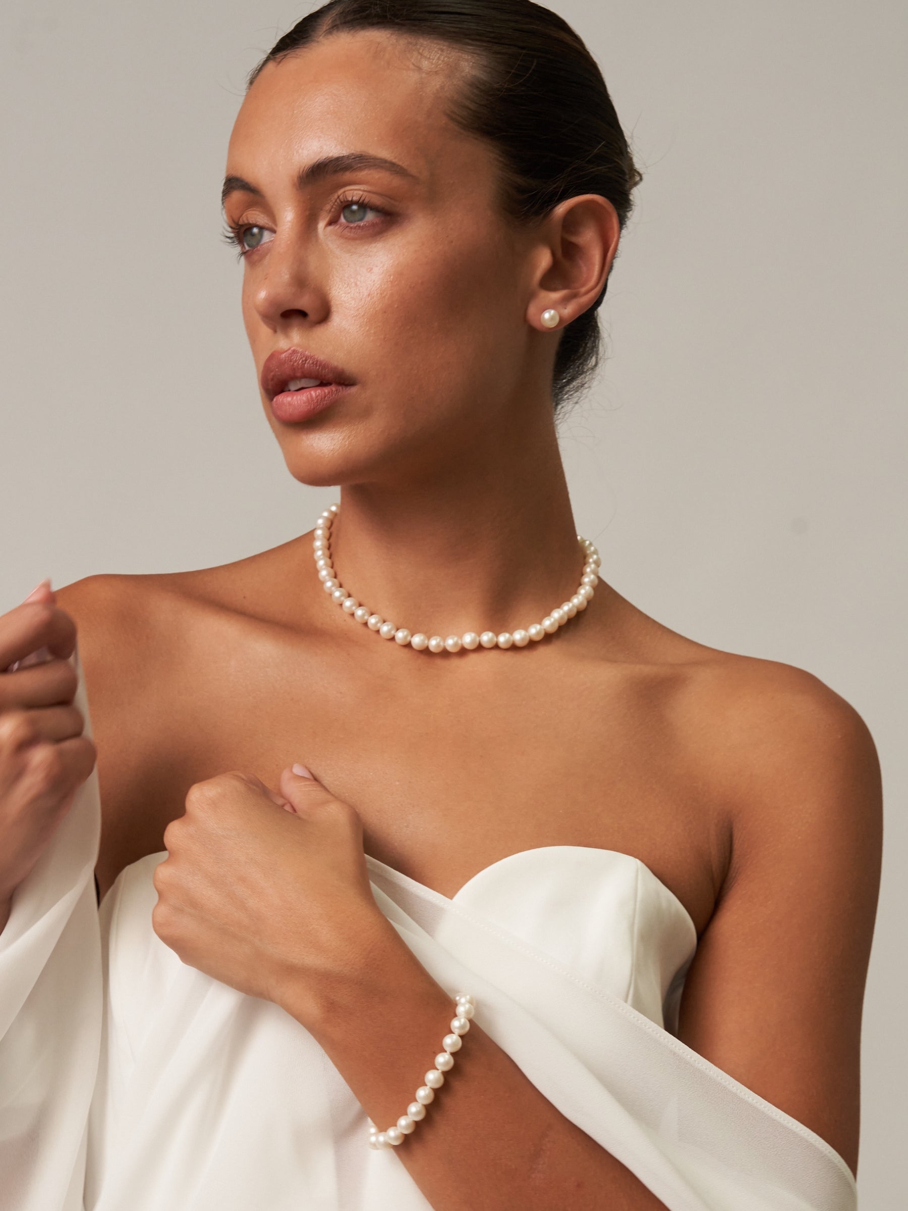 Pearl Strand Bracelet Silver