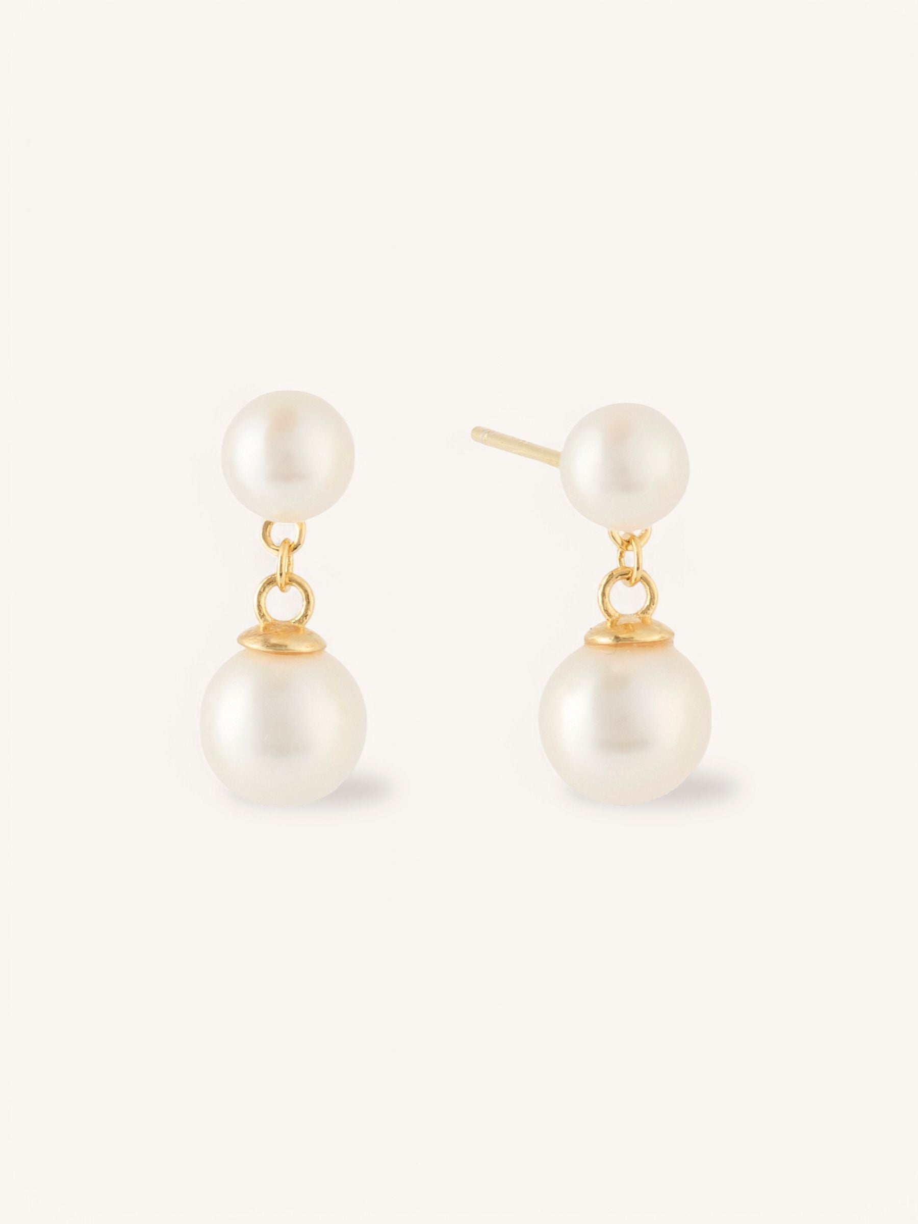 Two Pearl Drop Earrings