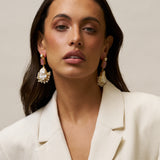 Pink Glass Large Pearl Drop earrings